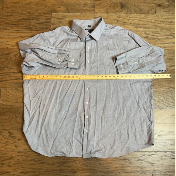 SYNERGY Performance Men's Gray Pattern Button Down Long Sleeve Dress Shirt - Picture 4 of 6